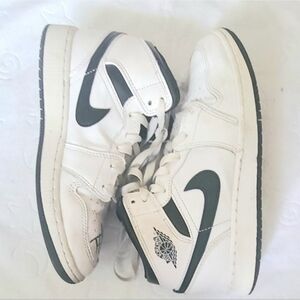 Nike Kids White and Black High-Top Sneakers